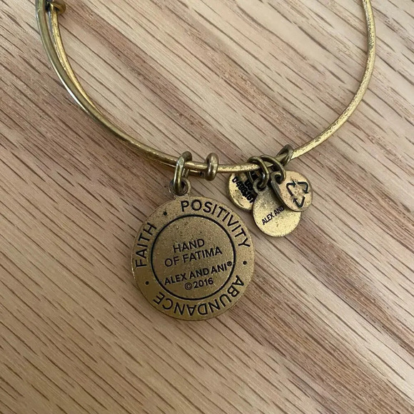 Alex and Ani Hamsa Hand of Fatima Charm Bangle Bracelet for Faith Positivity - Picture 2 of 3